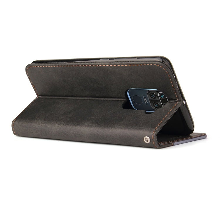 For Xiaomi Redmi Note 9 4G Foreign Version / 10X 4G Business Stitching-Color Horizontal Flip PU Leather Case with Holder & Card Slots & Photo Frame