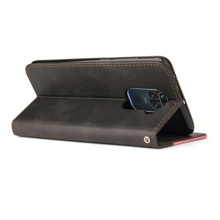 For Xiaomi Redmi Note 9 4G Foreign Version / 10X 4G Business Stitching-Color Horizontal Flip PU Leather Case with Holder & Card Slots & Photo Frame