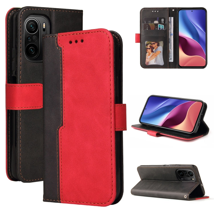 For Xiaomi Redmi K40/K40 Pro/Poco F3/Mi 11i Business Stitching-Color Horizontal Flip PU Leather Case with Holder & Card Slots & Photo Frame