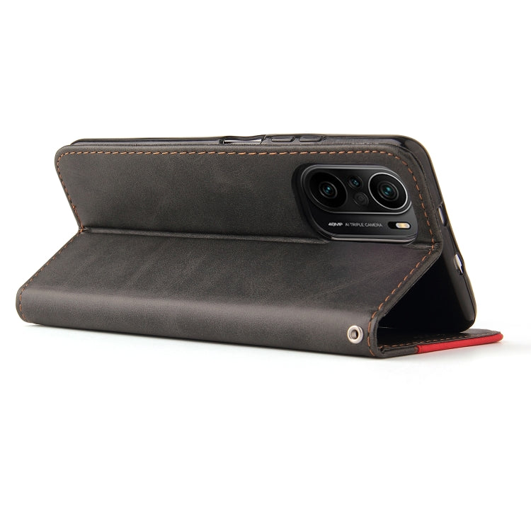 For Xiaomi Redmi K40/K40 Pro/Poco F3/Mi 11i Business Stitching-Color Horizontal Flip PU Leather Case with Holder & Card Slots & Photo Frame