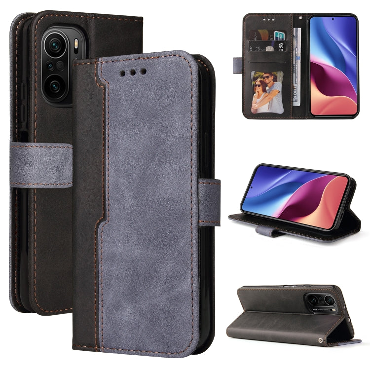 For Xiaomi Redmi K40/K40 Pro/Poco F3/Mi 11i Business Stitching-Color Horizontal Flip PU Leather Case with Holder & Card Slots & Photo Frame