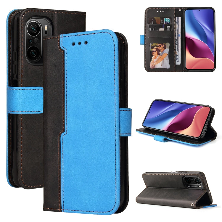 For Xiaomi Redmi K40/K40 Pro/Poco F3/Mi 11i Business Stitching-Color Horizontal Flip PU Leather Case with Holder & Card Slots & Photo Frame