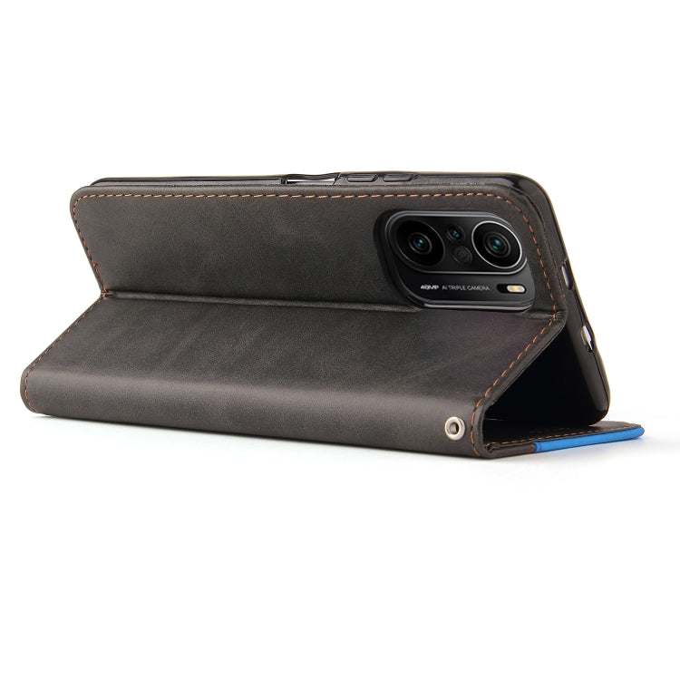 For Xiaomi Redmi K40/K40 Pro/Poco F3/Mi 11i Business Stitching-Color Horizontal Flip PU Leather Case with Holder & Card Slots & Photo Frame