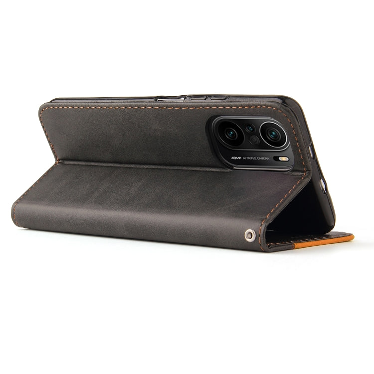 For Xiaomi Redmi K40/K40 Pro/Poco F3/Mi 11i Business Stitching-Color Horizontal Flip PU Leather Case with Holder & Card Slots & Photo Frame