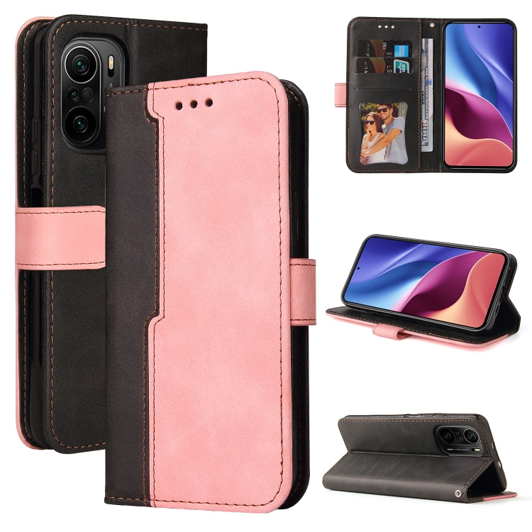For Xiaomi Redmi K40/K40 Pro/Poco F3/Mi 11i Business Stitching-Color Horizontal Flip PU Leather Case with Holder & Card Slots & Photo Frame