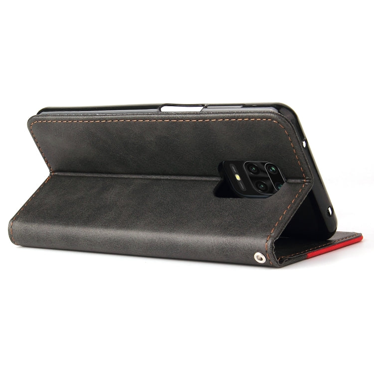 For Xiaomi Redmi Note 9S/Note 9 Pro/Note 9 Pro Max Business Stitching-Color Horizontal Flip PU Leather Case with Holder & Card Slots & Photo Frame