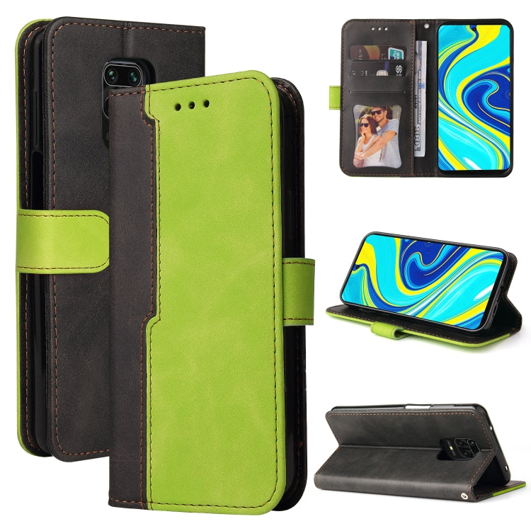 For Xiaomi Redmi Note 9S/Note 9 Pro/Note 9 Pro Max Business Stitching-Color Horizontal Flip PU Leather Case with Holder & Card Slots & Photo Frame