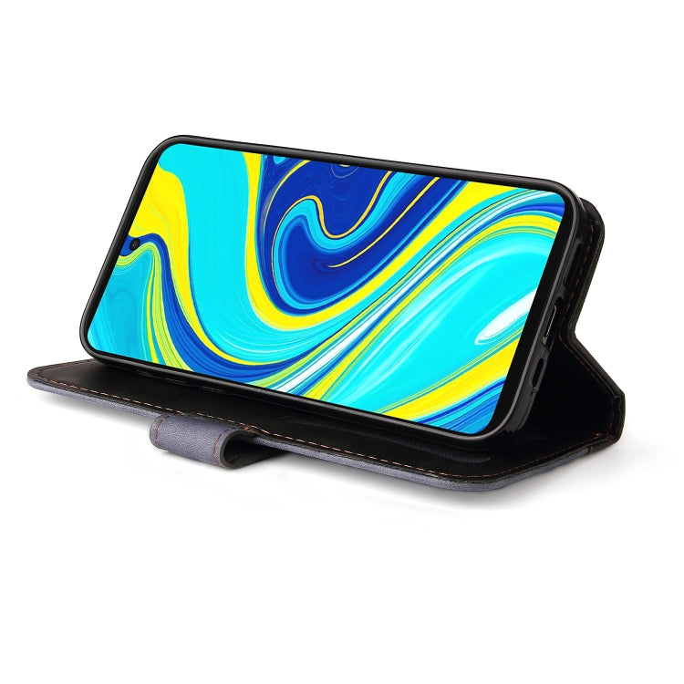 For Xiaomi Redmi Note 9S/Note 9 Pro/Note 9 Pro Max Business Stitching-Color Horizontal Flip PU Leather Case with Holder & Card Slots & Photo Frame