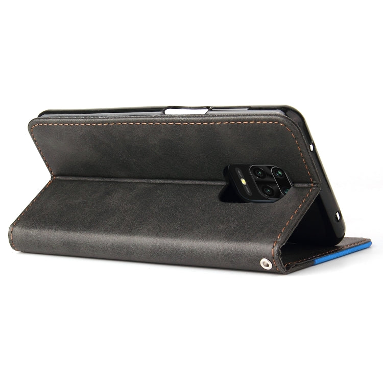 For Xiaomi Redmi Note 9S/Note 9 Pro/Note 9 Pro Max Business Stitching-Color Horizontal Flip PU Leather Case with Holder & Card Slots & Photo Frame