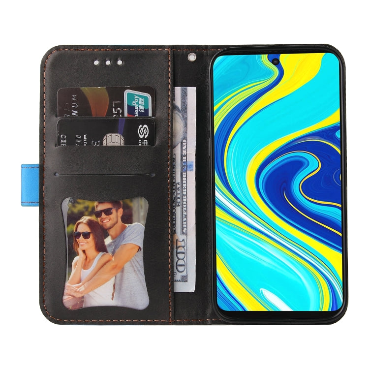 For Xiaomi Redmi Note 9S/Note 9 Pro/Note 9 Pro Max Business Stitching-Color Horizontal Flip PU Leather Case with Holder & Card Slots & Photo Frame