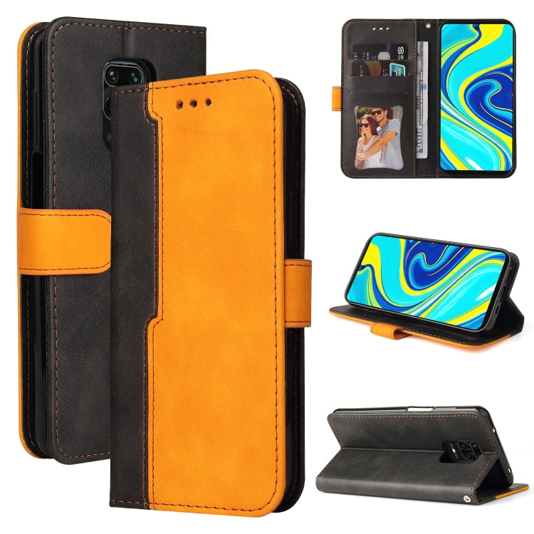 For Xiaomi Redmi Note 9S/Note 9 Pro/Note 9 Pro Max Business Stitching-Color Horizontal Flip PU Leather Case with Holder & Card Slots & Photo Frame