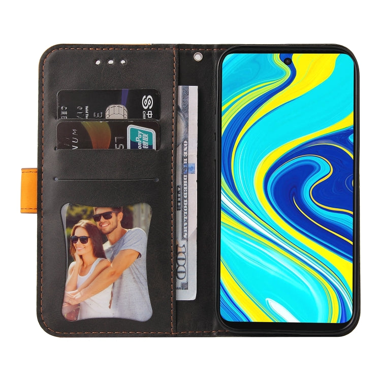 For Xiaomi Redmi Note 9S/Note 9 Pro/Note 9 Pro Max Business Stitching-Color Horizontal Flip PU Leather Case with Holder & Card Slots & Photo Frame