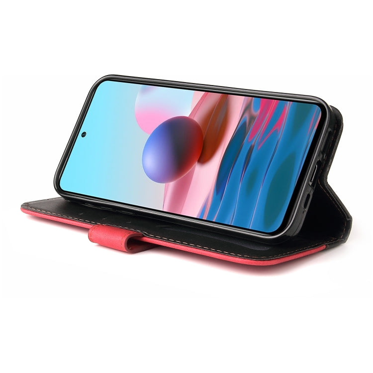 For Xiaomi Redmi Note 10 4G Business Stitching-Color Horizontal Flip PU Leather Case with Holder & Card Slots & Photo Frame