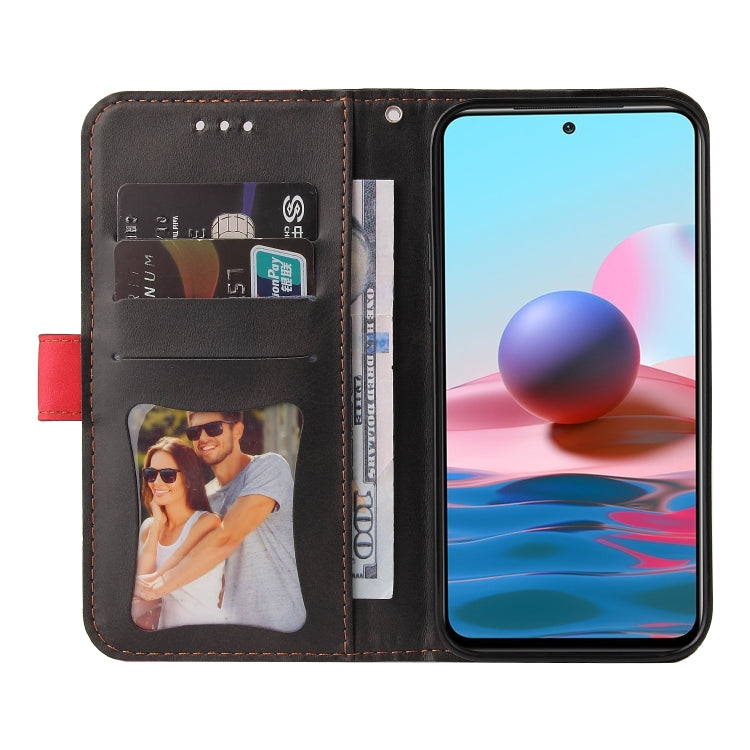 For Xiaomi Redmi Note 10 4G Business Stitching-Color Horizontal Flip PU Leather Case with Holder & Card Slots & Photo Frame