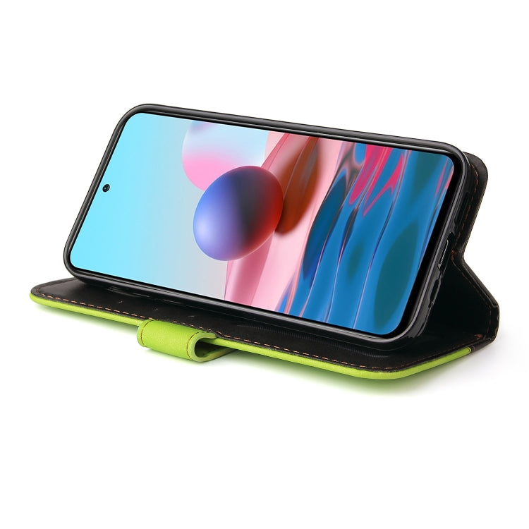 For Xiaomi Redmi Note 10 4G Business Stitching-Color Horizontal Flip PU Leather Case with Holder & Card Slots & Photo Frame