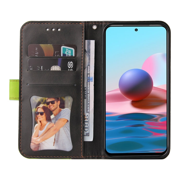 For Xiaomi Redmi Note 10 4G Business Stitching-Color Horizontal Flip PU Leather Case with Holder & Card Slots & Photo Frame
