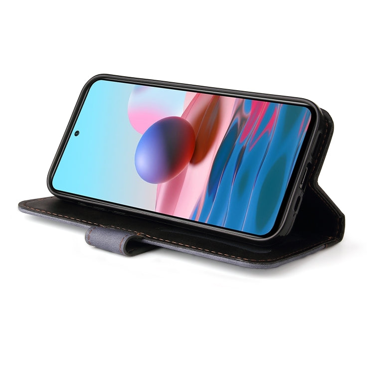 For Xiaomi Redmi Note 10 4G Business Stitching-Color Horizontal Flip PU Leather Case with Holder & Card Slots & Photo Frame