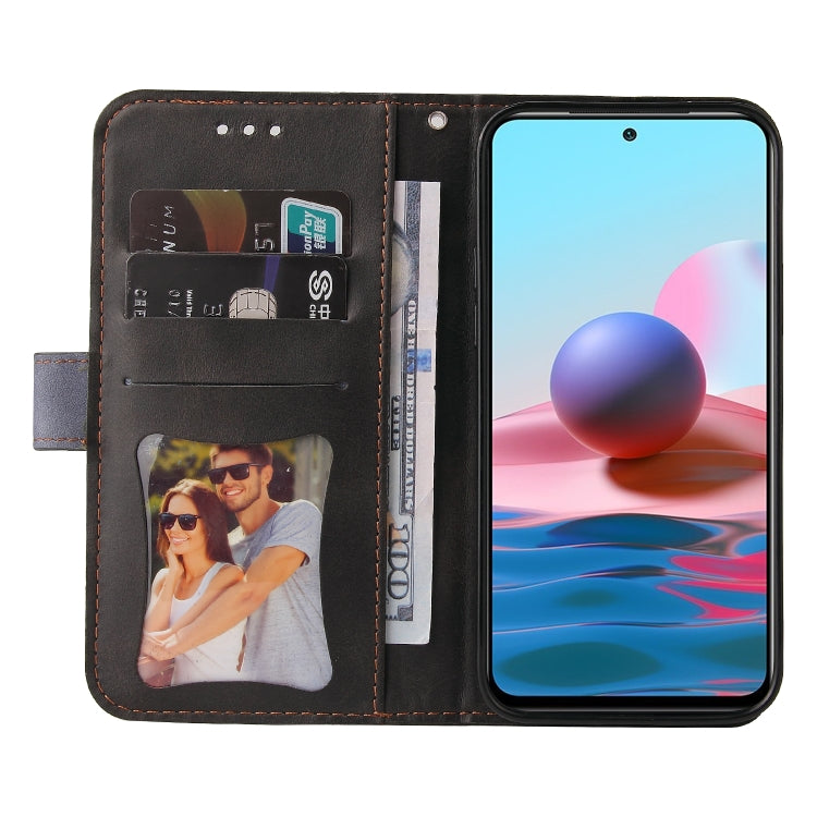 For Xiaomi Redmi Note 10 4G Business Stitching-Color Horizontal Flip PU Leather Case with Holder & Card Slots & Photo Frame