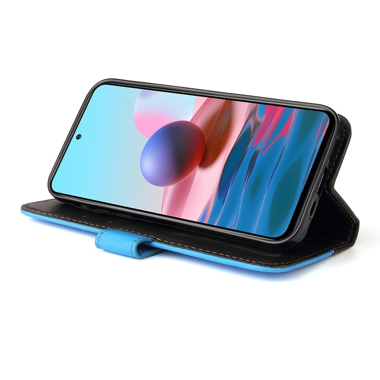 For Xiaomi Redmi Note 10 4G Business Stitching-Color Horizontal Flip PU Leather Case with Holder & Card Slots & Photo Frame