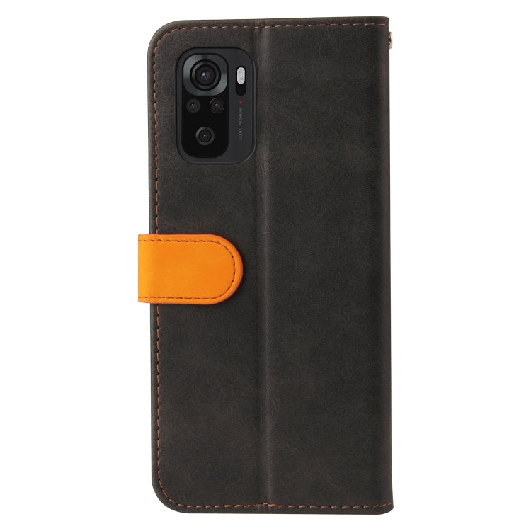 For Xiaomi Redmi Note 10 4G Business Stitching-Color Horizontal Flip PU Leather Case with Holder & Card Slots & Photo Frame