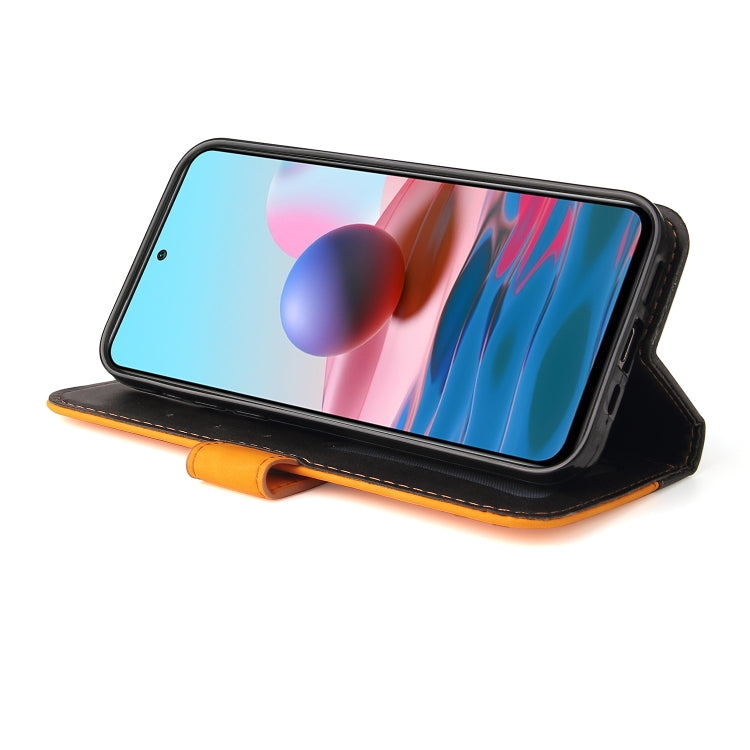 For Xiaomi Redmi Note 10 4G Business Stitching-Color Horizontal Flip PU Leather Case with Holder & Card Slots & Photo Frame