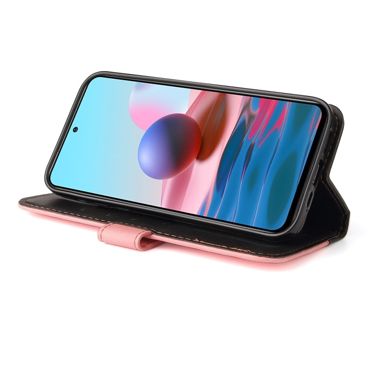 For Xiaomi Redmi Note 10 4G Business Stitching-Color Horizontal Flip PU Leather Case with Holder & Card Slots & Photo Frame