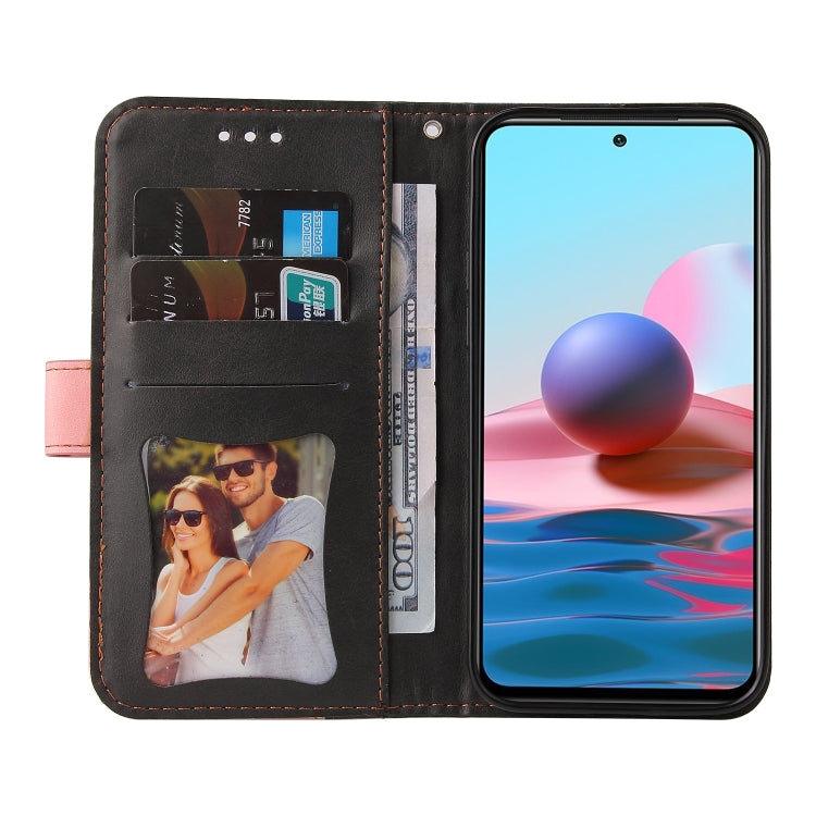 For Xiaomi Redmi Note 10 4G Business Stitching-Color Horizontal Flip PU Leather Case with Holder & Card Slots & Photo Frame