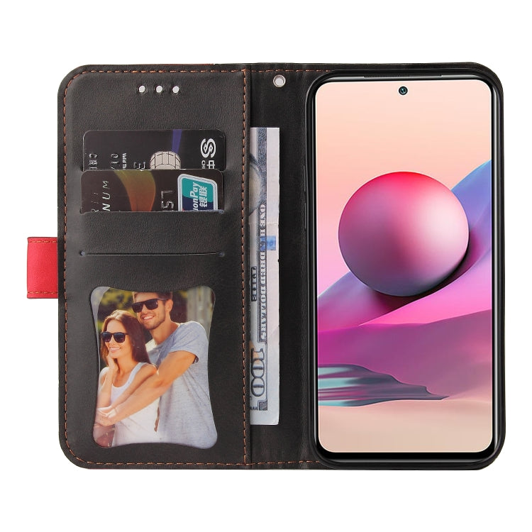 For Xiaomi Redmi Note 10 5G / Poco M3 Pro Business Stitching-Color Horizontal Flip PU Leather Case with Holder & Card Slots & Photo Frame