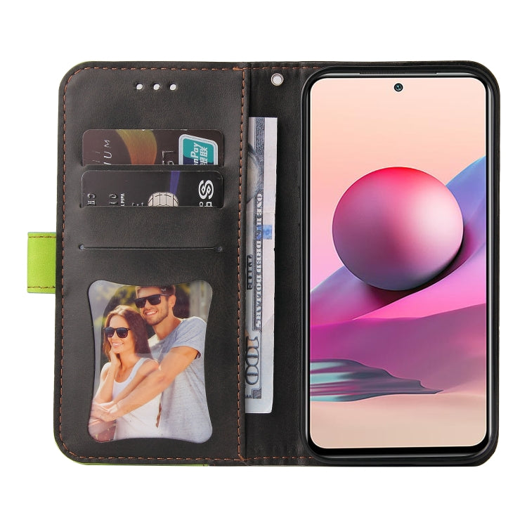 For Xiaomi Redmi Note 10 5G / Poco M3 Pro Business Stitching-Color Horizontal Flip PU Leather Case with Holder & Card Slots & Photo Frame