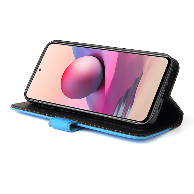 For Xiaomi Redmi Note 10 5G / Poco M3 Pro Business Stitching-Color Horizontal Flip PU Leather Case with Holder & Card Slots & Photo Frame