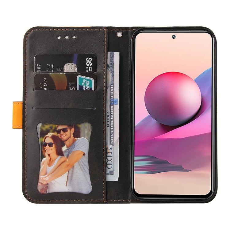 For Xiaomi Redmi Note 10 5G / Poco M3 Pro Business Stitching-Color Horizontal Flip PU Leather Case with Holder & Card Slots & Photo Frame