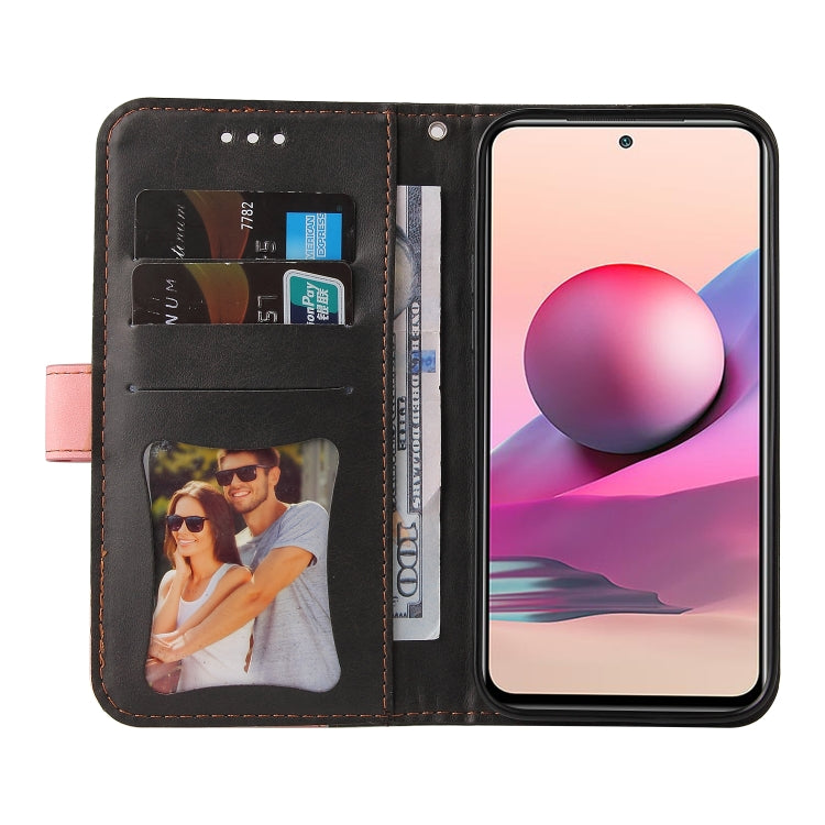 For Xiaomi Redmi Note 10 5G / Poco M3 Pro Business Stitching-Color Horizontal Flip PU Leather Case with Holder & Card Slots & Photo Frame