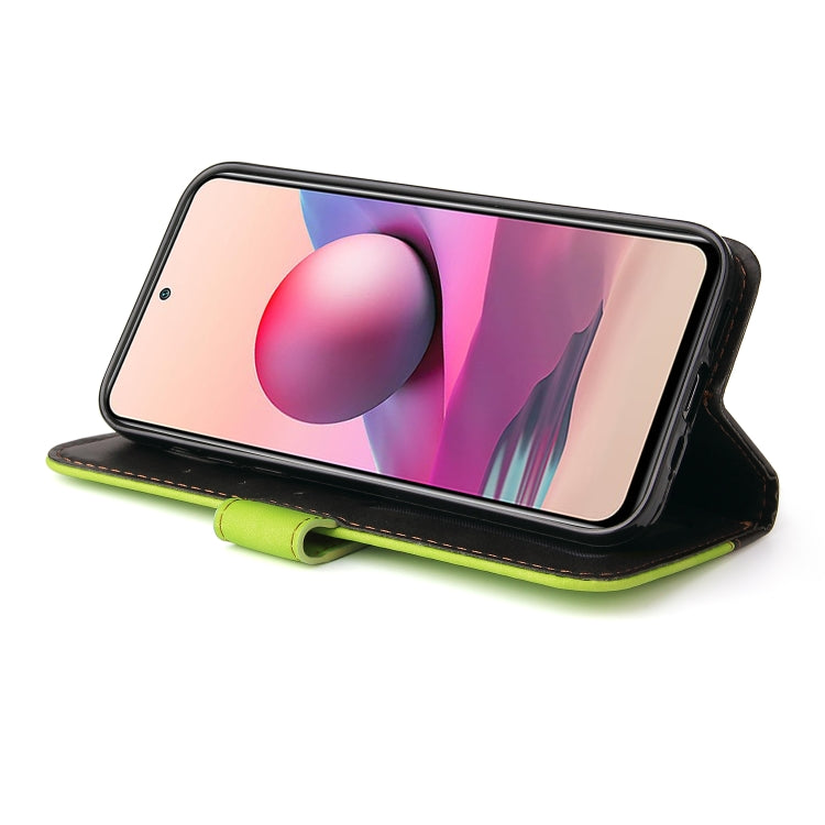 For Xiaomi Redmi Note 10S Business Stitching-Color Horizontal Flip PU Leather Case with Holder & Card Slots & Photo Frame