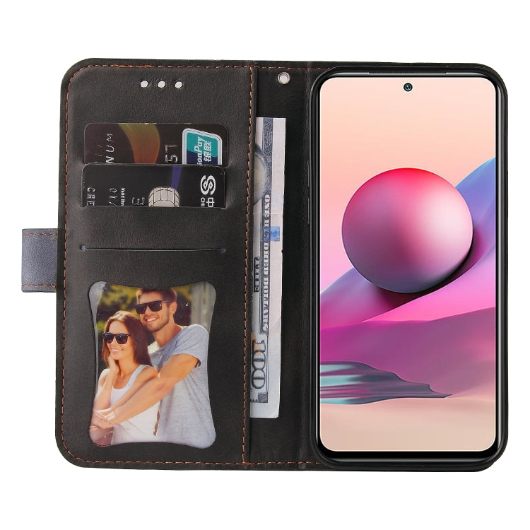 For Xiaomi Redmi Note 10S Business Stitching-Color Horizontal Flip PU Leather Case with Holder & Card Slots & Photo Frame