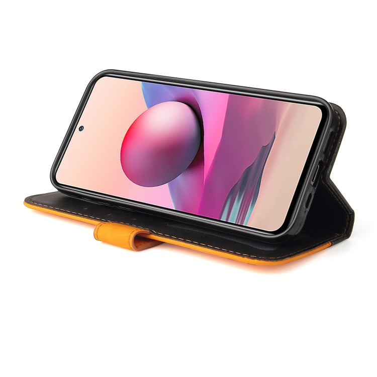 For Xiaomi Redmi Note 10S Business Stitching-Color Horizontal Flip PU Leather Case with Holder & Card Slots & Photo Frame