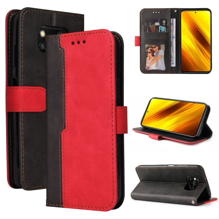 For Xiaomi Poco X3 / X3 Pro / X3 NFC Business Stitching-Color Horizontal Flip PU Leather Case with Holder & Card Slots & Photo Frame