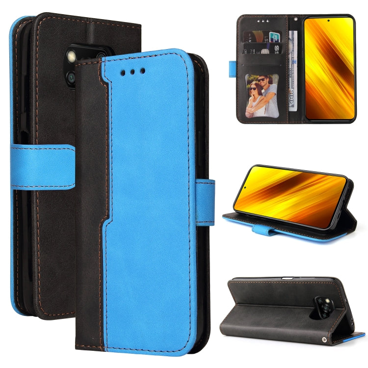 For Xiaomi Poco X3 / X3 Pro / X3 NFC Business Stitching-Color Horizontal Flip PU Leather Case with Holder & Card Slots & Photo Frame