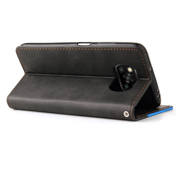 For Xiaomi Poco X3 / X3 Pro / X3 NFC Business Stitching-Color Horizontal Flip PU Leather Case with Holder & Card Slots & Photo Frame