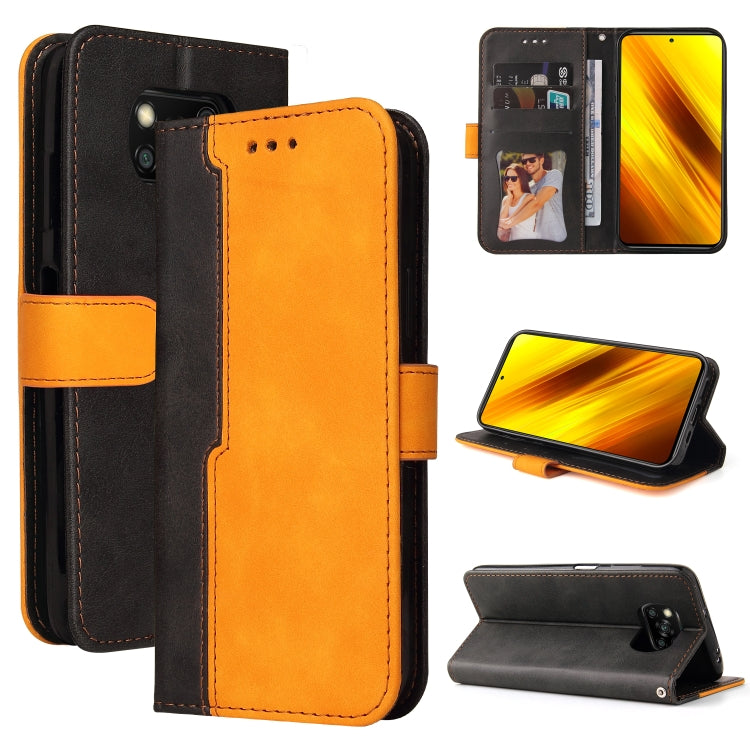 For Xiaomi Poco X3 / X3 Pro / X3 NFC Business Stitching-Color Horizontal Flip PU Leather Case with Holder & Card Slots & Photo Frame