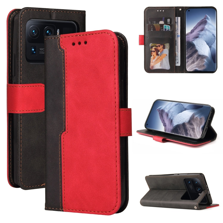 For Xiaomi Mi 11 Ultra Business Stitching-Color Horizontal Flip PU Leather Case with Holder & Card Slots & Photo Frame