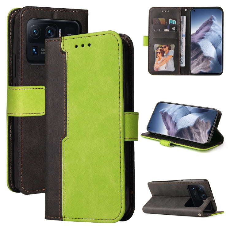 For Xiaomi Mi 11 Ultra Business Stitching-Color Horizontal Flip PU Leather Case with Holder & Card Slots & Photo Frame