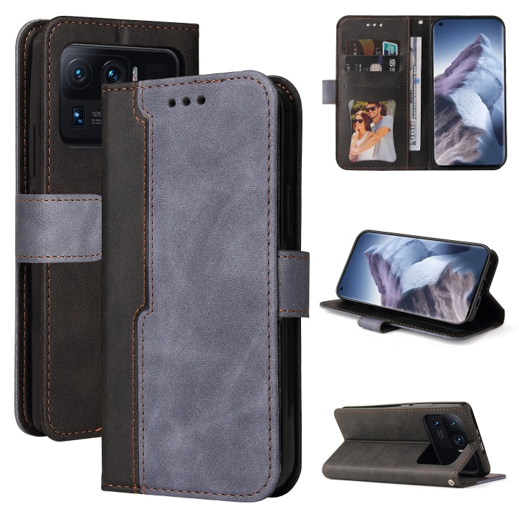For Xiaomi Mi 11 Ultra Business Stitching-Color Horizontal Flip PU Leather Case with Holder & Card Slots & Photo Frame