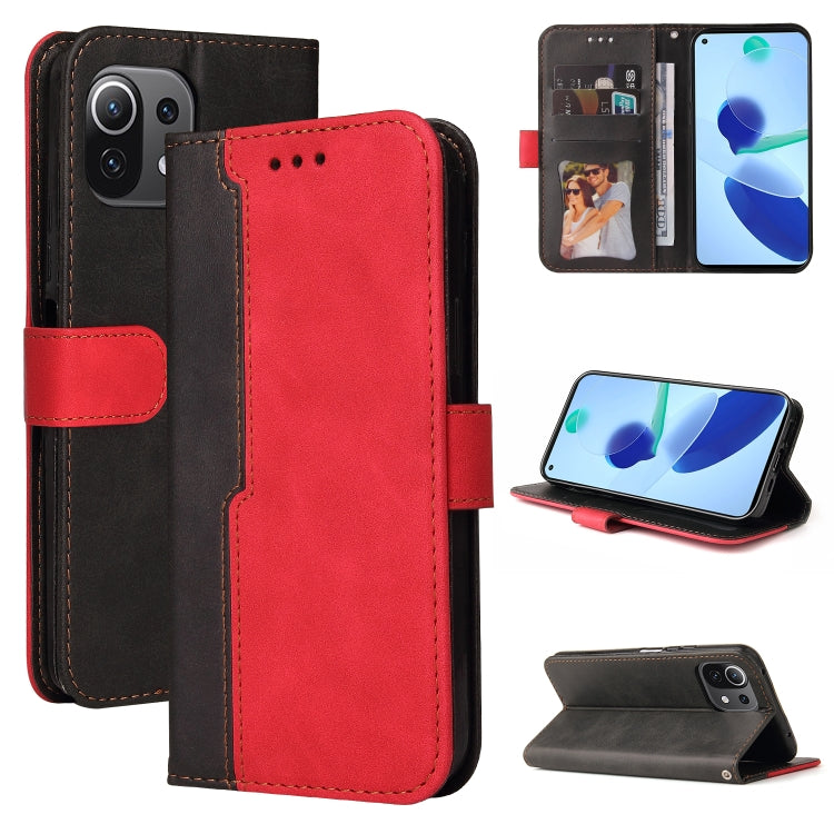 For Xiaomi Mi 11 Business Stitching-Color Horizontal Flip PU Leather Case with Holder & Card Slots & Photo Frame
