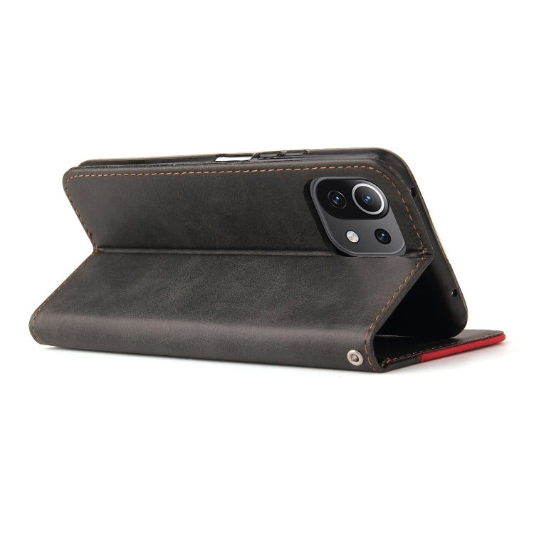 For Xiaomi Mi 11 Business Stitching-Color Horizontal Flip PU Leather Case with Holder & Card Slots & Photo Frame