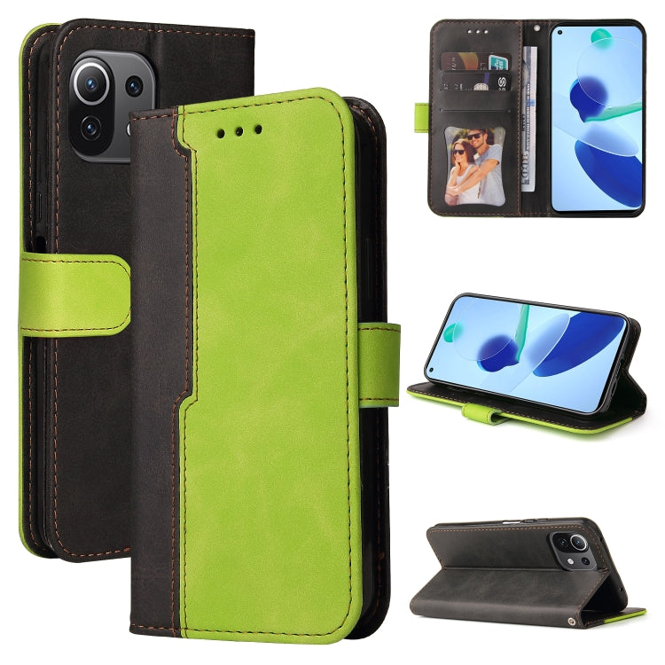 For Xiaomi Mi 11 Business Stitching-Color Horizontal Flip PU Leather Case with Holder & Card Slots & Photo Frame