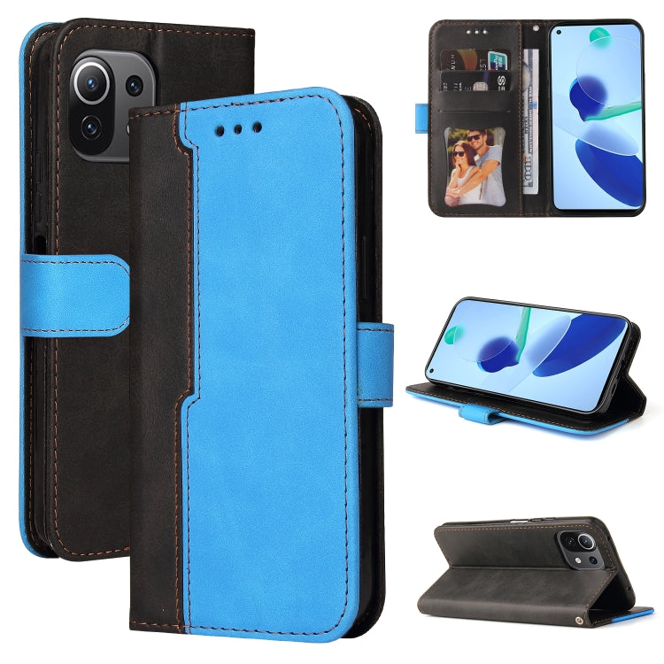 For Xiaomi Mi 11 Business Stitching-Color Horizontal Flip PU Leather Case with Holder & Card Slots & Photo Frame