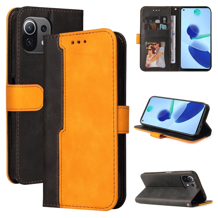 For Xiaomi Mi 11 Business Stitching-Color Horizontal Flip PU Leather Case with Holder & Card Slots & Photo Frame