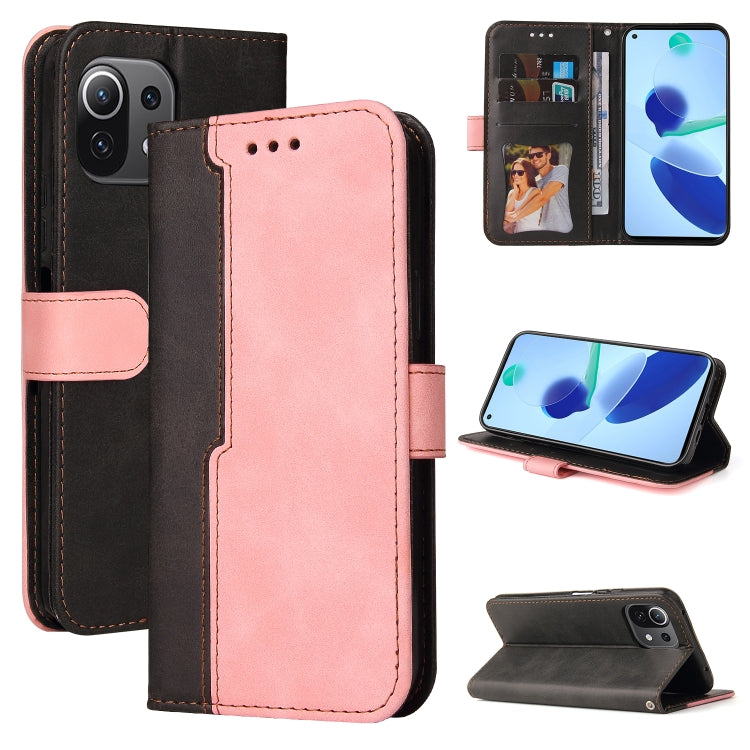 For Xiaomi Mi 11 Lite Business Stitching-Color Horizontal Flip PU Leather Case with Holder & Card Slots & Photo Frame