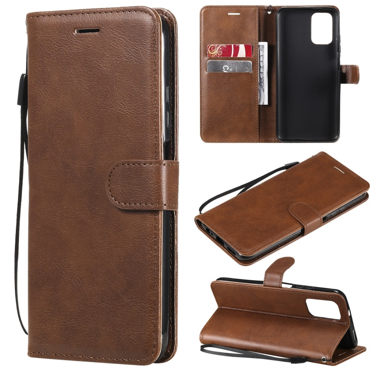 For Xiaomi Redmi Note 10 4G Solid Color Horizontal Flip Protective Leather Case with Holder & Card Slots & Wallet & Photo Frame & Lanyard