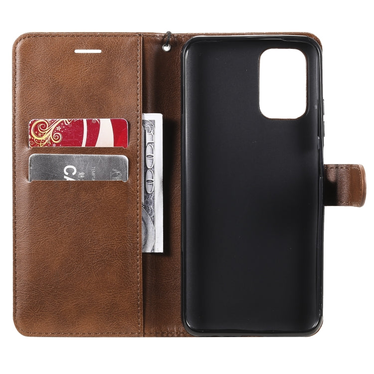 For Xiaomi Redmi Note 10 4G Solid Color Horizontal Flip Protective Leather Case with Holder & Card Slots & Wallet & Photo Frame & Lanyard